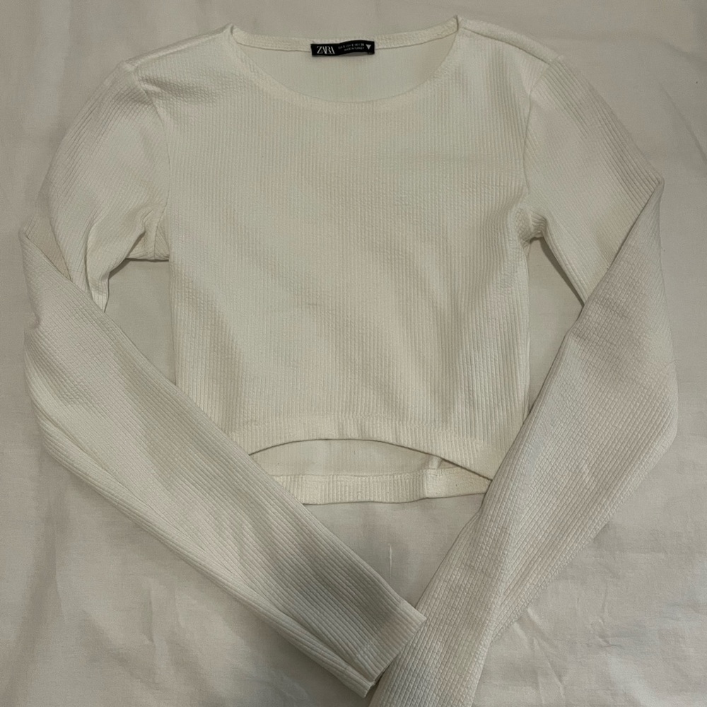 White long sleeve top